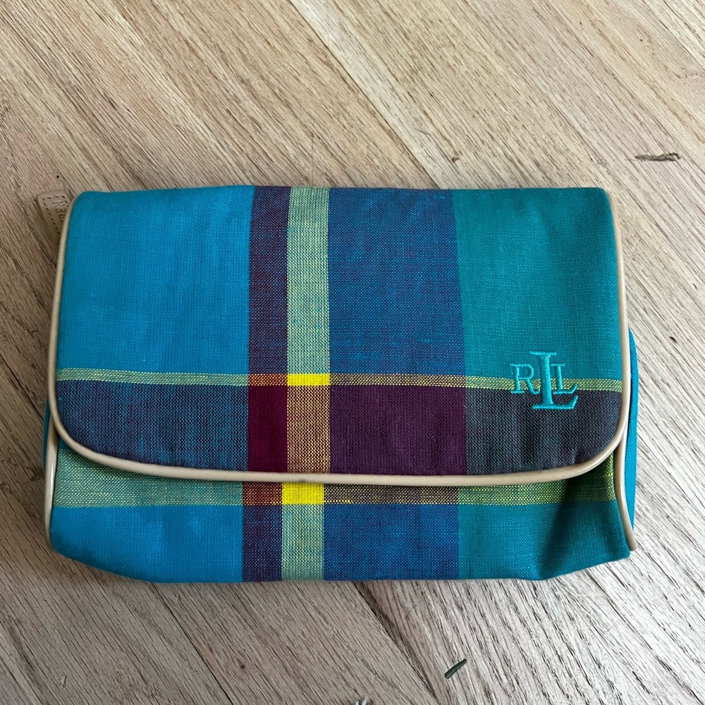 Ralph Lauren Cosmetic Bag Travel Makeup Pouch w/Mirror